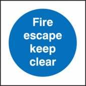 Fire escape keep clear sign