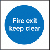 Fire exit keep clear sign