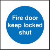 Fire door keep locked shut sign