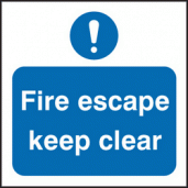 Fire escape keep clear sign