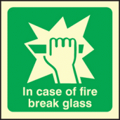 In case of fire break glass sign