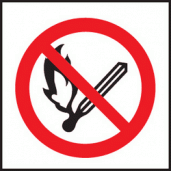 No naked light symbol sign