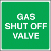 Gas shut off valve sign