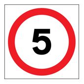 5 MPH speed limit sign