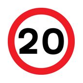 20 MPH speed limit sign