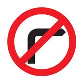 No right turn sign