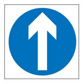 Straight ahead only sign