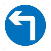 Turn left sign