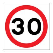 30 MPH speed limit sign