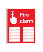 Fire alarm zones 10 sign