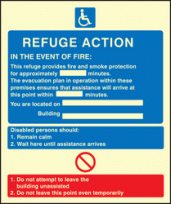 Refuge action sign