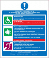 Evacuation for disabled people sign