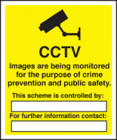 CCTV images being monitored sign