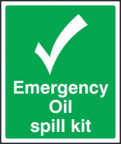 Emergency oil spill kit sign