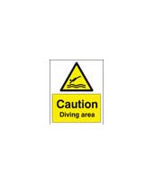 Caution diving area sign