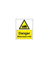 Danger motorised craft sign