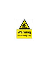Warning windsurfing area sign