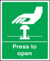 Press to open sign