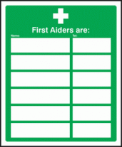First aiders are sign