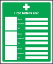 First aiders are sign