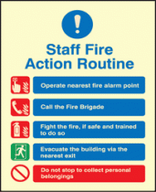 Staff fire action sign