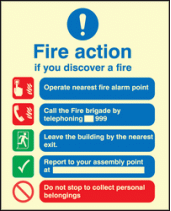 Fire action manual dial without lift sign