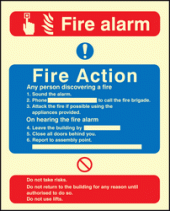 Fire action/call point without lift sign