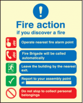 Fire action auto dial without lift sign