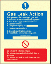 Gas leak action sign