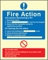 General fire action with lift sign