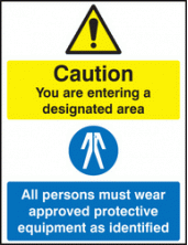 Designated area clothing safety sign