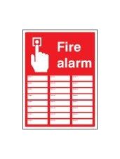 Fire alarm zones 24 sign