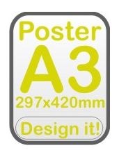 Custom Printed Poster A3 size 297mm x 420mm