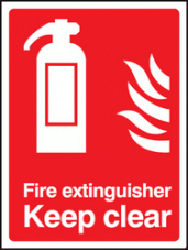 Fire Extinguisher keep clear sign