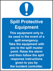Spill protection equipmentment sign