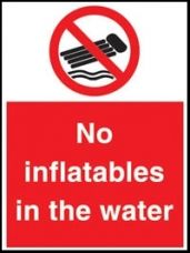 No inflatables sign