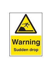 Warning sudden drop sign