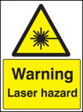 Warning laser hazard sign