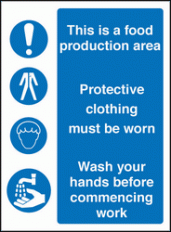 Food production area/protective clothing sign