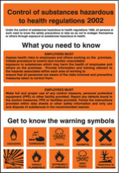 COSHH Control substances hazardous to health poster 58117