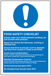 Food checklist sign