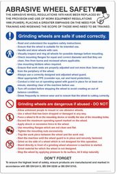 Abrasive wheel dangers & precautions poster 58124