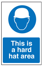 This is a hard hat area sign