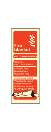 Fire blanket identification sign