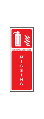 Extinguisher missing sign