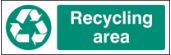 Recycling area sign