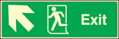 Exit up and left sign