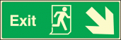 Exit down and right sign