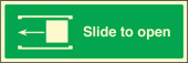 Slide to open left sign