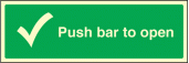Push bar to open sign